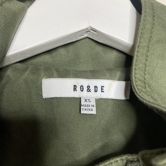 RO & DE Olive Utility Drawstring Waist Long Vest Sz XS - Picture 10 of 10